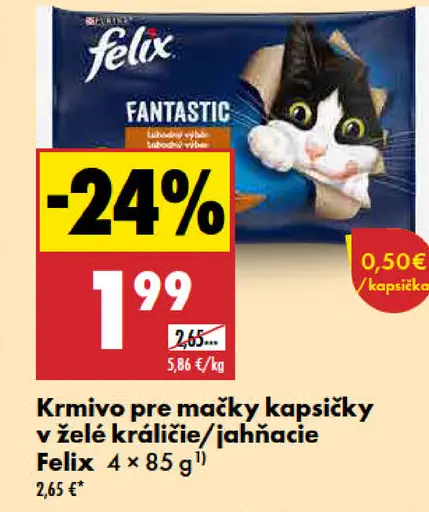 Felix krmivo pre mačky kapsičky v želé králik/jahňacina