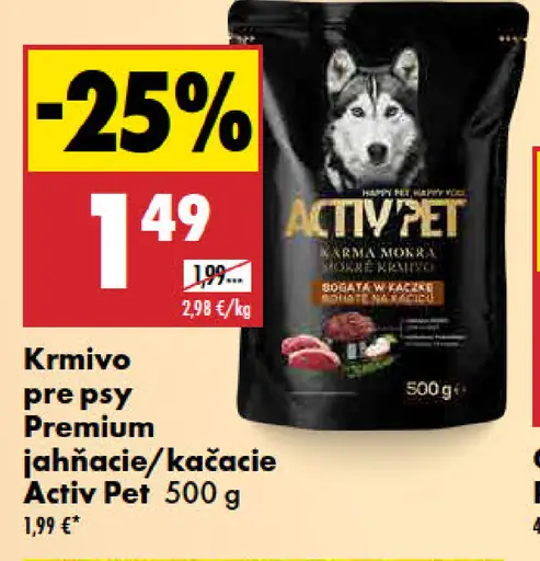 Activ Pet krmivo pre psy Premium jahňacie/kačacie