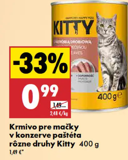 Kitty krmivo pre mačky konzerva