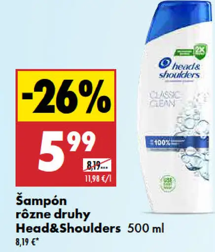 Head&Shoulders šampón rôzne druhy