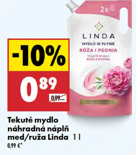 Linda tekuté mydlo náhradná náplň Ruža