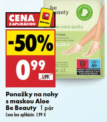Be Beauty ponožky na nohy s maskou Aloe