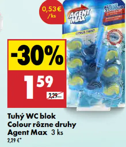 Agent Max Colour tuhý WC blok, rôzne druhy