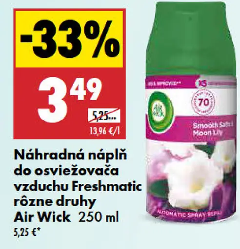 Air Wick osviežovač vzduchu a náhradná náplň Freshmatic rôzne druhy