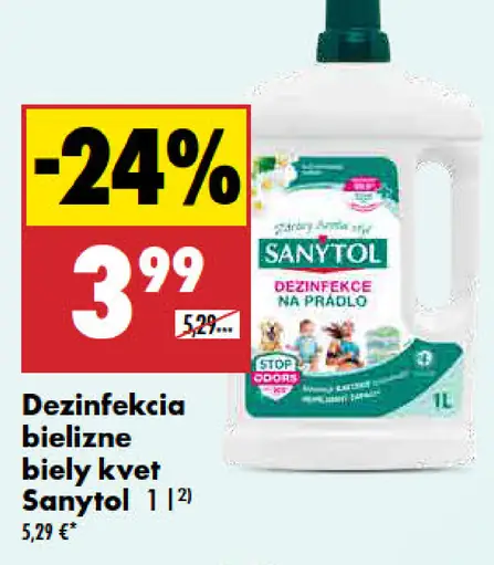 Dezinfekcia bielizne Biely kvet Sanytol