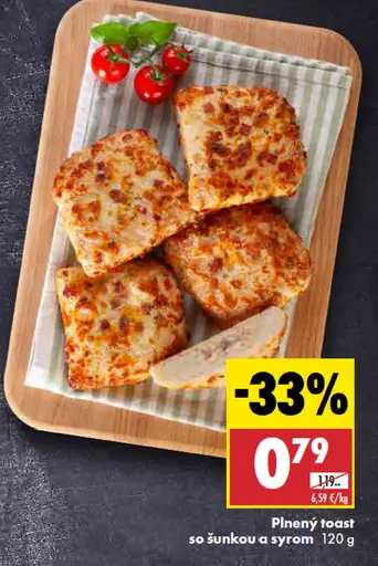 Plnený toast so šunkou a syrom