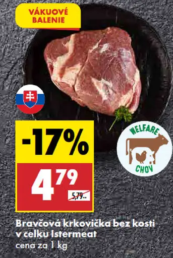Istermeat Bravčová krkovička bez kosti v celku