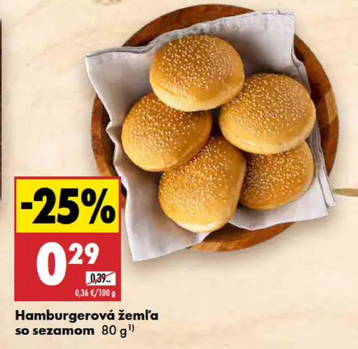 Hamburgerová žemľa so sezamom