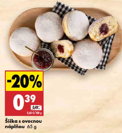 Šiška s ovocnou náplňou