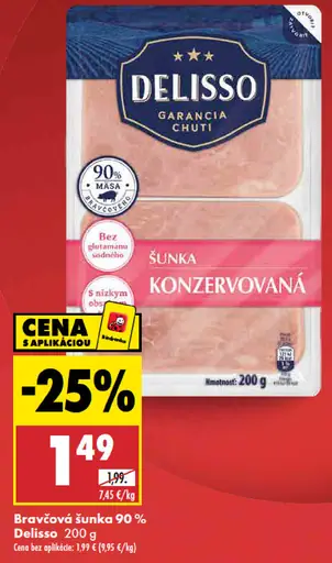Delisso Bravčová šunka 90 %