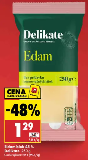 Eidam blok 45 % Delikate