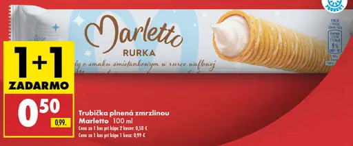Marletto trubička plnená zmrzlinou