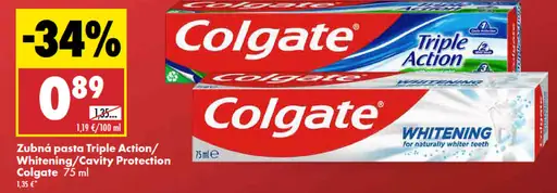 Colgate zubná pasta Triple Action/Whitening/Cavity Protection