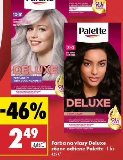 Palette Deluxe permanentná farba na vlasy, rôzne odtiene