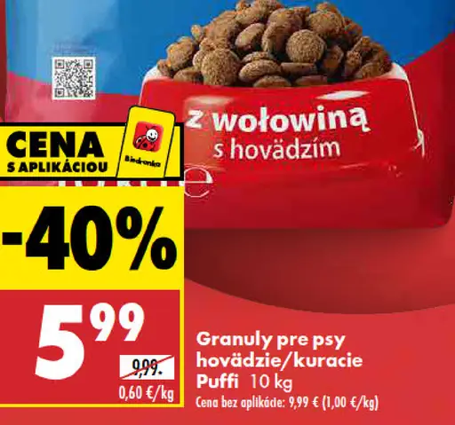 Granuly pre psy hovädzie/kuracie Puffi