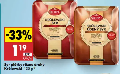Sierpc Królewski syr plátky rôzne druhy
