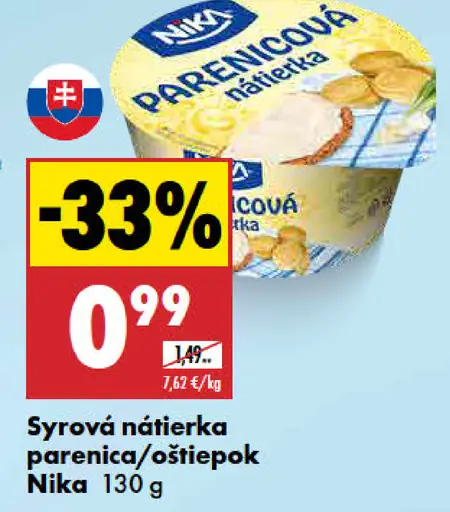 Nika syrová nátierka parenica