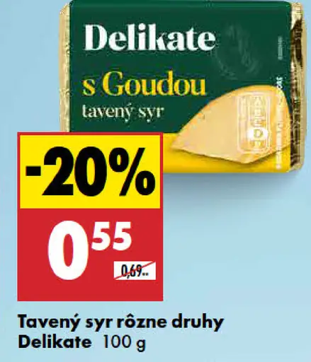 Delikate Tavený syr rôzne druhy