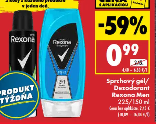 Sprchový gél Rexona Men 2 v 1