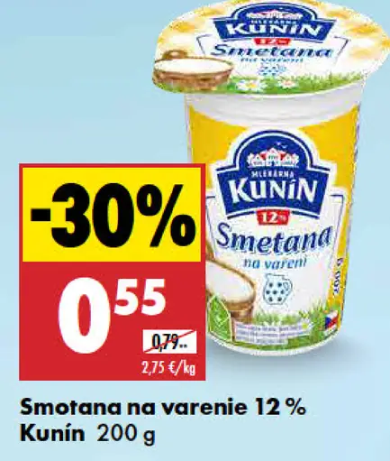 Kunin smotana na varenie 12 %