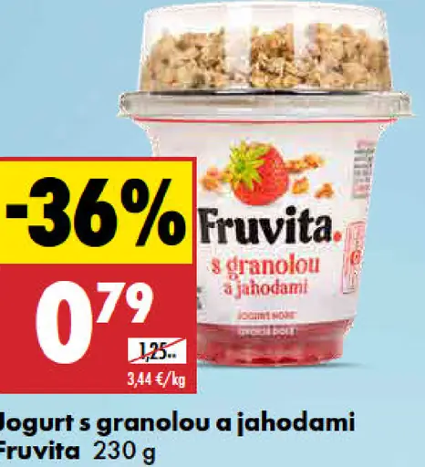 Fruvita jogurt s granolou a jahodami