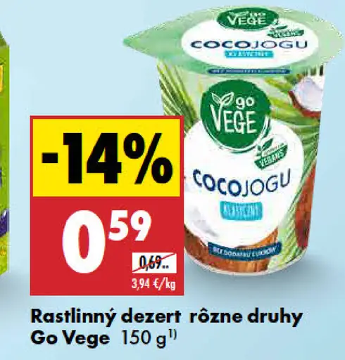 Go Vege rastlinný dezert rôzne druhy