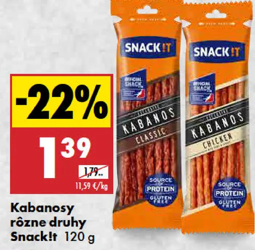 Kabanosy rôzne druhy Snack!t