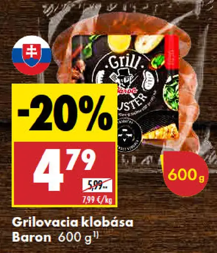 Baron grilovacia klobása