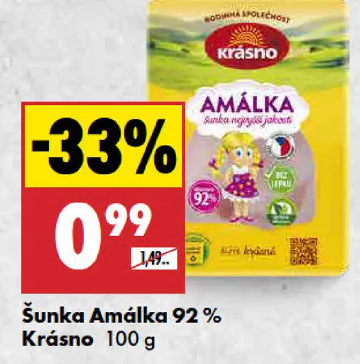 Šunka Amálka 92 % Krásno