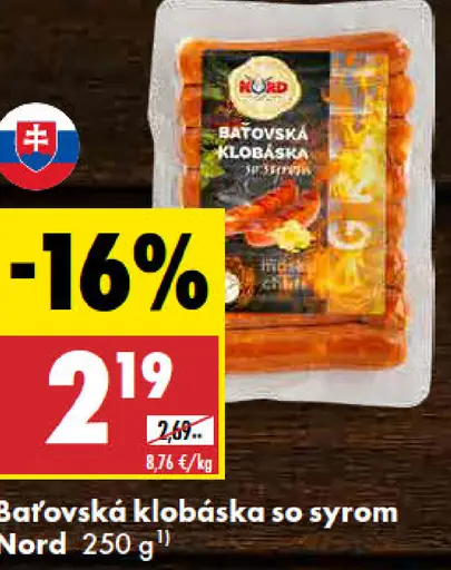 Nord Baťovská klobáska so syrom