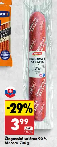 Čingovská saláma 90 % Mecom