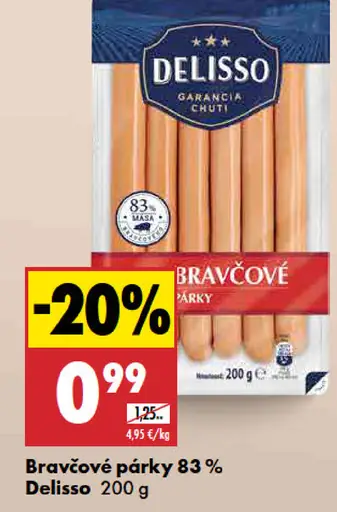 Bravčové párky 83 % Delisso