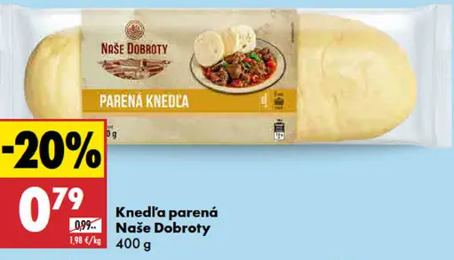 Naše dobroty Knedľa parená