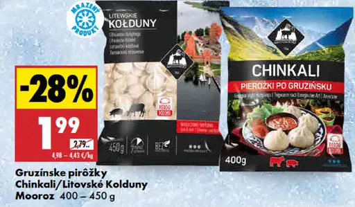 Mooroz gruzínske pirožky Chinkali