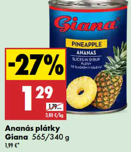 Giana ananásové plátky