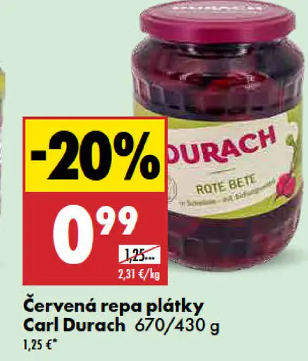 Carl Durach Červená repa plátky