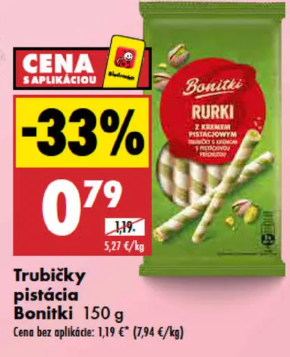Trubičky pistáciové Bonitki
