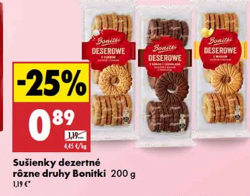 Sušienky dezertné rôzne druhy Bonitki