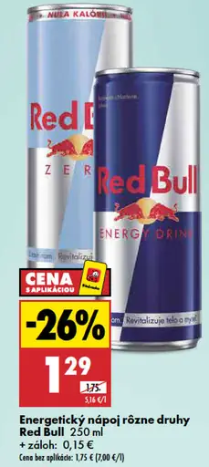 Red Bull plechovka energetický nápoj rôzne druhy