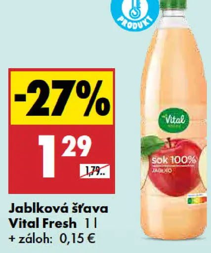 Vital Fresh jablková šťava 100%