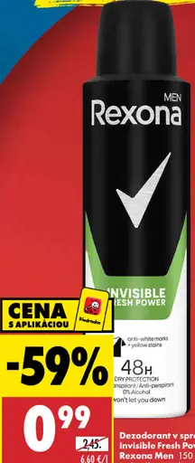 Rexona Men dezodorant v spreji Invisible Fresh Power
