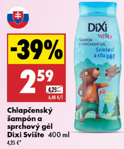 Dixi chlapčenský šampón a sprchový gél Svište