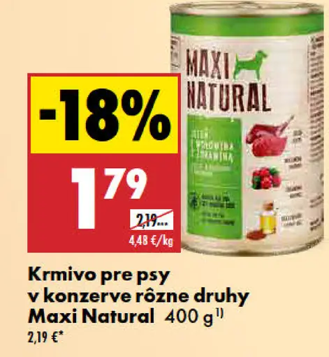 Maxi Natural krmivo pre psy v konzerve rôzne druhy
