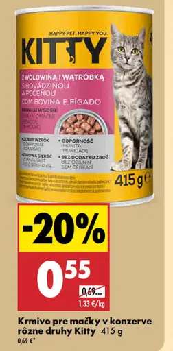 Kitty krmivo pre mačky konzerva