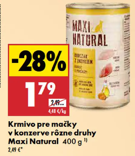 Maxi Natural Krmivo pre mačky v konzerve rôzne druhy