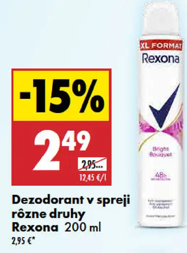 Rexona dezodorant v spreji, rôzne druhy