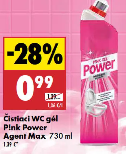Pink Power Agent Max čistiaci WC gél