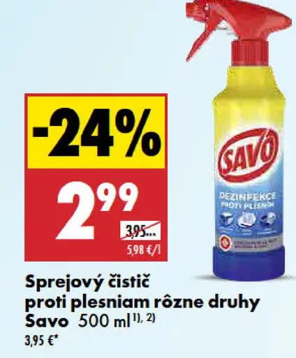 Savo sprejový čistič proti plesniam