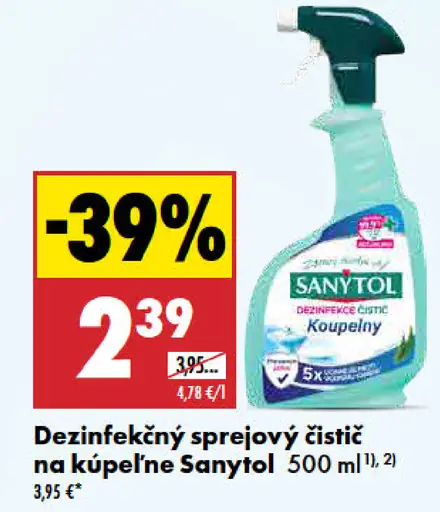 Sanytol dezinfekčný čistič na kúpeľne sprej