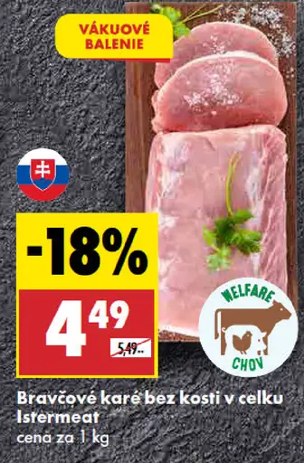 Istermeat Bravčové karé bez kosti v celku